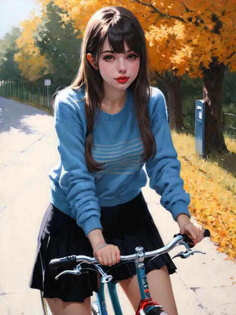 1girl, solo, bike, school, best quality,masterpiece,realistic, virgin_killer_sweater,
<lora:xl_more_art-full-beta2:1>