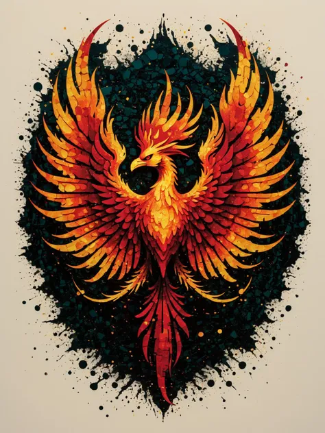 inkblot, lino print, cel-shaded, Logo of a phoenix rising from pixelated ashes: Digital Renaissance Daybreak, rapid render, cyber samurai, matrix mosaic:2, intricate, kinetic, visceral, poignant, disruption for depth perception, luminous, avant-garde color palette, meticulous
<lora:fractal-art.v1:1>