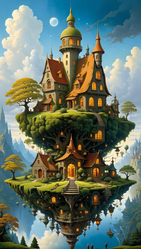 human thoughts art, elegant extremely detailed fantasy, intricate oil on canvas, crisp quality, Epic, extremely beautiful art by Gediminas Pranckevicius, Jacek yerka, Android jones, Thomas Kinkade<lora:xl_more_art-full_v1:0.5>