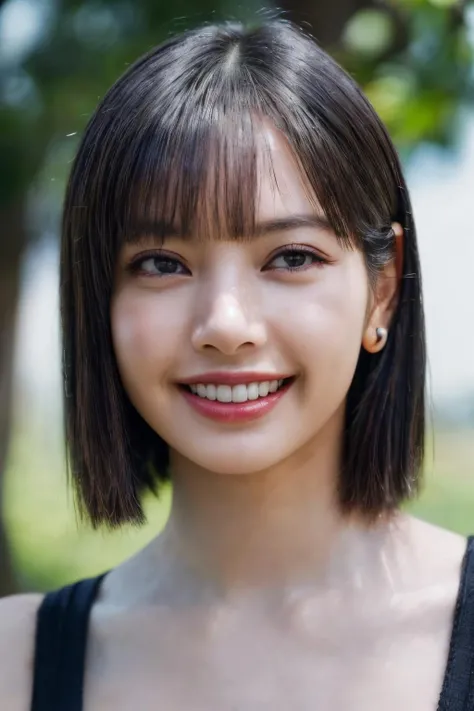 <lora:AAW-lisa:0.65>, (masterpiece, best quality, beautiful quality, photorealistic, detailed lighting, extremely detailed skin, extremely detailed hair, shadows, 8k, a picture of a woman, black hair, upper body, 1girl, smile, grin, squinting, teeth showing, looking at viewer, fcPortrait:1.2), <lora:add_detail:1>