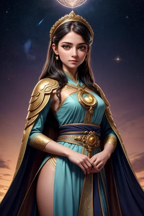 ((art by Erin Hanson )) kat3mara-135 as ((small breasts, young girl , slender body, )) (( Lyra "Starfall" Silvermoon (Diplomat and Ambassador): Lyra Silvermoon, a wise and diplomatic ambassador, embodies the spirit of negotiation and peace. Her long, silver-streaked black hair seems to shimmer like the moonlit night, adding an aura of grace to her appearance. Her warm golden eyes, gleaming with empathy, mirror the wisdom and compassion she brings to every diplomatic endeavor. Lyra's ambassadorial robes, adorned with intricate patterns representing the unity of the galaxy's civilizations, symbolize her role as a bridge between worlds. At her side, she carries a small ceremonial dagger, a symbol of her commitment to finding peaceful resolutions. As she navigates the delicate web of galactic politics, Lyra becomes a celestial diplomat, her every word and gesture seeking to foster harmony among the stars. )) , she Heroic Gaze: Standing tall, one hand on the hip, and looking confidently into the distance. and she is Puzzled - A quizzical expression and a tilted head. , perfect body proportions, realistic skin details BREAK, ultrasharp, ultradetailed, perfect quality, masterpiece, intricated details, ultra clear, <lora:add_detail:0.7>, <hypernet:sxzBloom_sxzBloom:0.3>, detailed skin perfectly detailed face, sharp face, training room in background