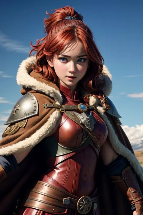 ((art by Yoshitaka Amano  ))  medieval fantsy, nordic,  CareyMulligan  as   ((small breasts, young girl , slender body, )) (( Siv A Nordic berserker with short, fiery red hair, fierce blue eyes, and a powerful, muscular build. She wields a massive, double-headed battle-axe and wears a suit of bear-hide armor, with a fur-lined cloak and iron bracers.  Berserker, Nordic, Red Hair, Bear-hide, Battle-axe  ))  , she  Power Stance: Feet shoulder-width apart, fists clenched at the sides, chest forward, and head held high.   and she is  Neutral, A relaxed facial expression with a slightly open mouth  ,   perfect body proportions,   realistic skin details  BREAK,  ultrasharp, ultradetailed, perfect quality, masterpiece, intricated details, ultra clear,  <lora:add_detail:0.7>, <hypernet:sxzBloom_sxzBloom:0.3>,  detailed skin perfectly detailed face, sharp face,  nordic wilalge  in background