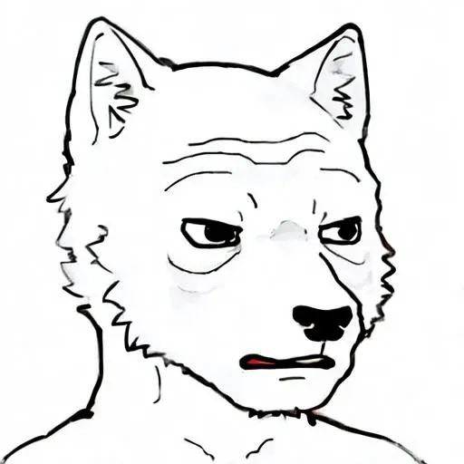 anthro,young,wolf,male,furry,kemono,(wojak),<lora:wojak:0.8>,simple background,solo,peace,monochrome,closed mouth,portrait,white background,half-closed eyes,meme,, (high quality, highres, masterpiece)