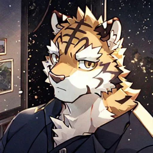 bara, furry, furry_male,male focus,muscular male, orange eyes,tiger furry,tiger ears, 4k,<lora:grant-000008:0.7>,1boy, , Delicate face,Delicate eyes,sickle:1.2, naked, humanoid penis, bed, perfect lighting, light particles,(best quality), (detailed),(masterpiece),(ultra detailed),sharp focus,light particles