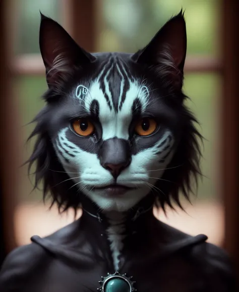 raw candid cinema photography, a woman cat, (photo in Magical academy:1.2) Micronesian Aventurine Soil Deathcore creature, by Sabbas Apterus, ultra realistic textured skin, skin pores, hard focus, film grain, photographed with a Sony a7 III Mirrorless Camera, by photographer (orange red:1.2)