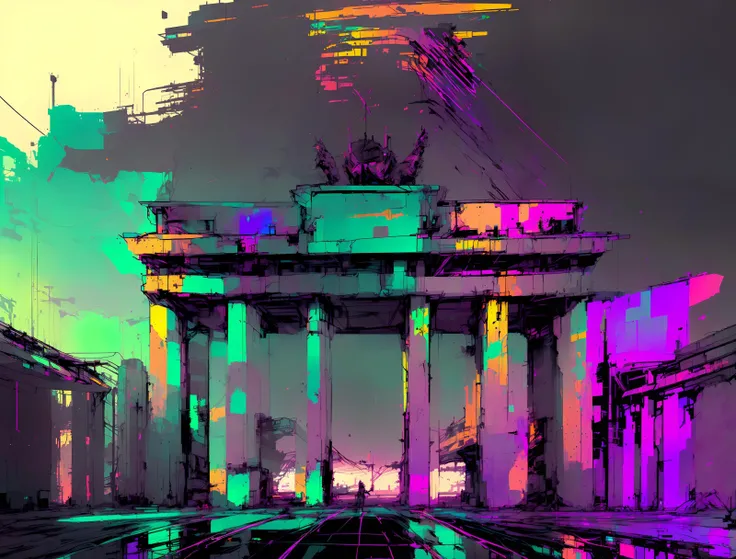 nvinkpunk, paint splashes, splatter, outrun, vaporware, cell shaded, (octane render:1), trending on artstation, highly detailed, fine detail, intricate