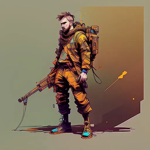 nvinkpunk , rifle, pbr, raytracing, highly detailed