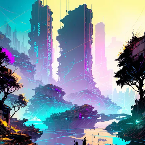 nvinkpunk, kirk, spock, bones, uhura, paint splashes, splatter, outrun, vaporware, cell shaded, (octane render:1), trending on artstation, highly detailed, fine detail, intricate