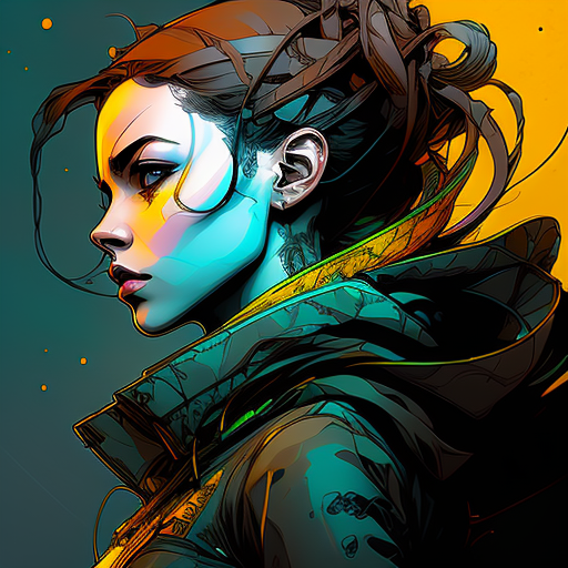 A close up of a woman with a colorful face and a hoodie - SeaArt AI