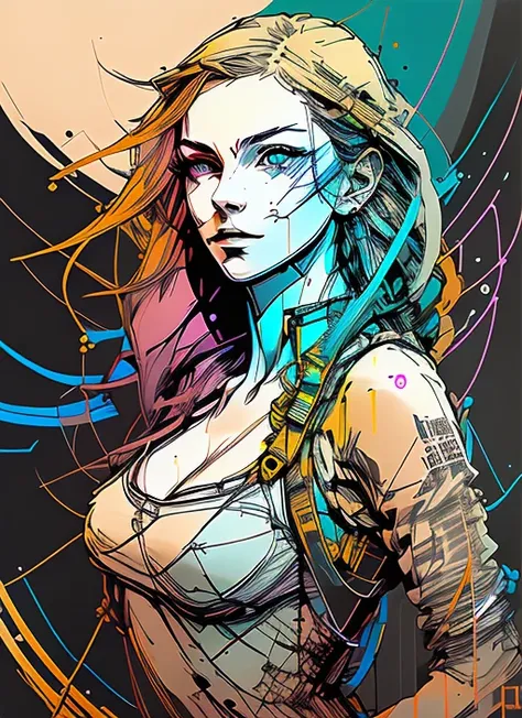 nvinkpunk, masterpiece, best quality, ((sks woman)), ((detailed face)), ((award winning)), (High Detail), Sharp, 8k, trending on artstation, intricate, ((big anime eyes))