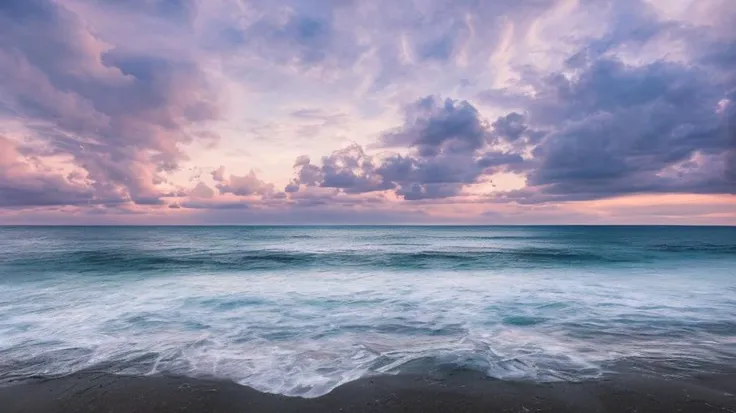 sea, beach ,clouds, dawn, <lora:zoom_slider_v1:-5>