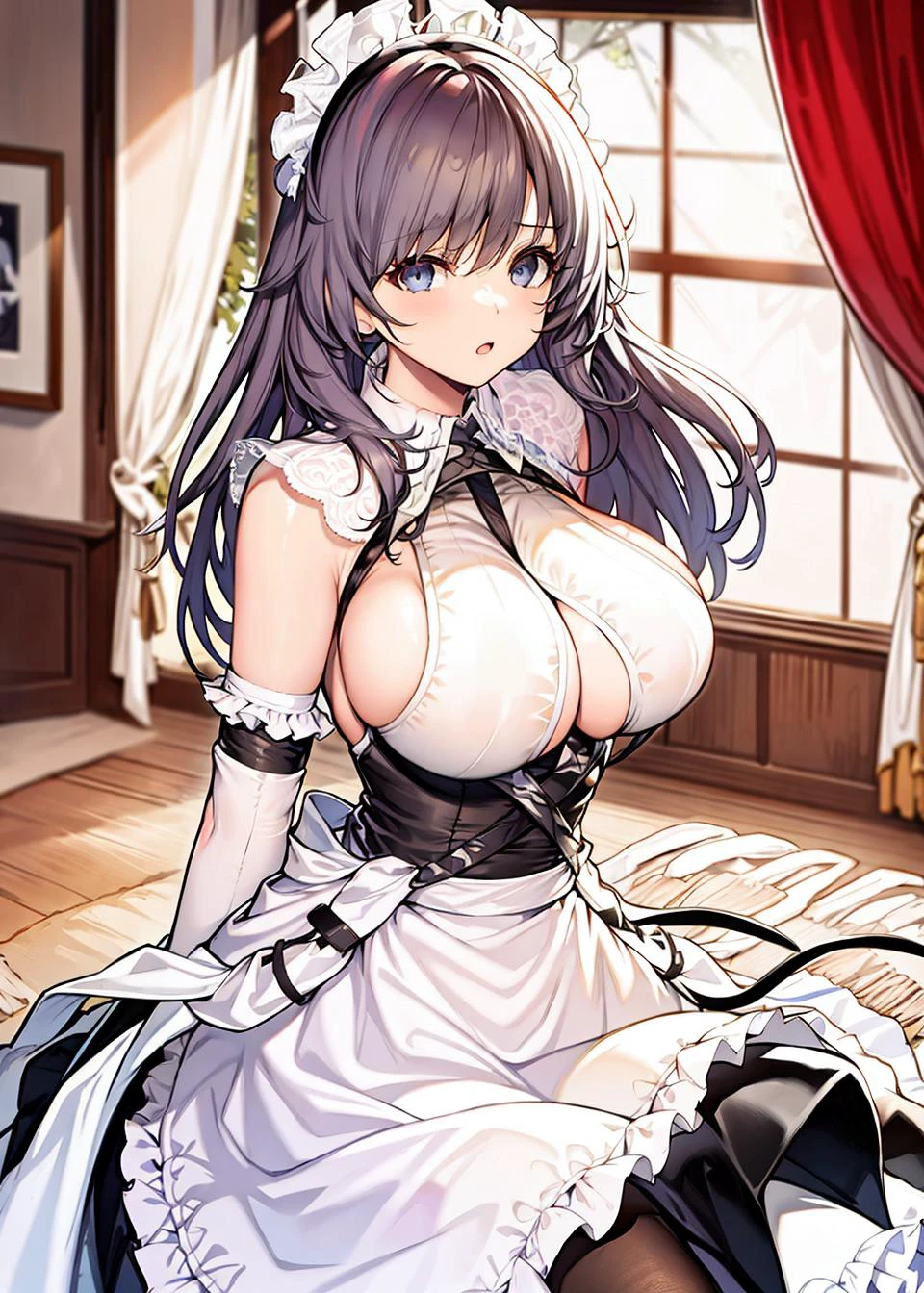 <lora:charybdis_v1.0:0.8>,charybdis\(azur lane\), \(origen\), enmaided,indoors,cowboy shot, arms behind back, masterpiece, best quality, extremely detailed face, sharp details, high contrast,