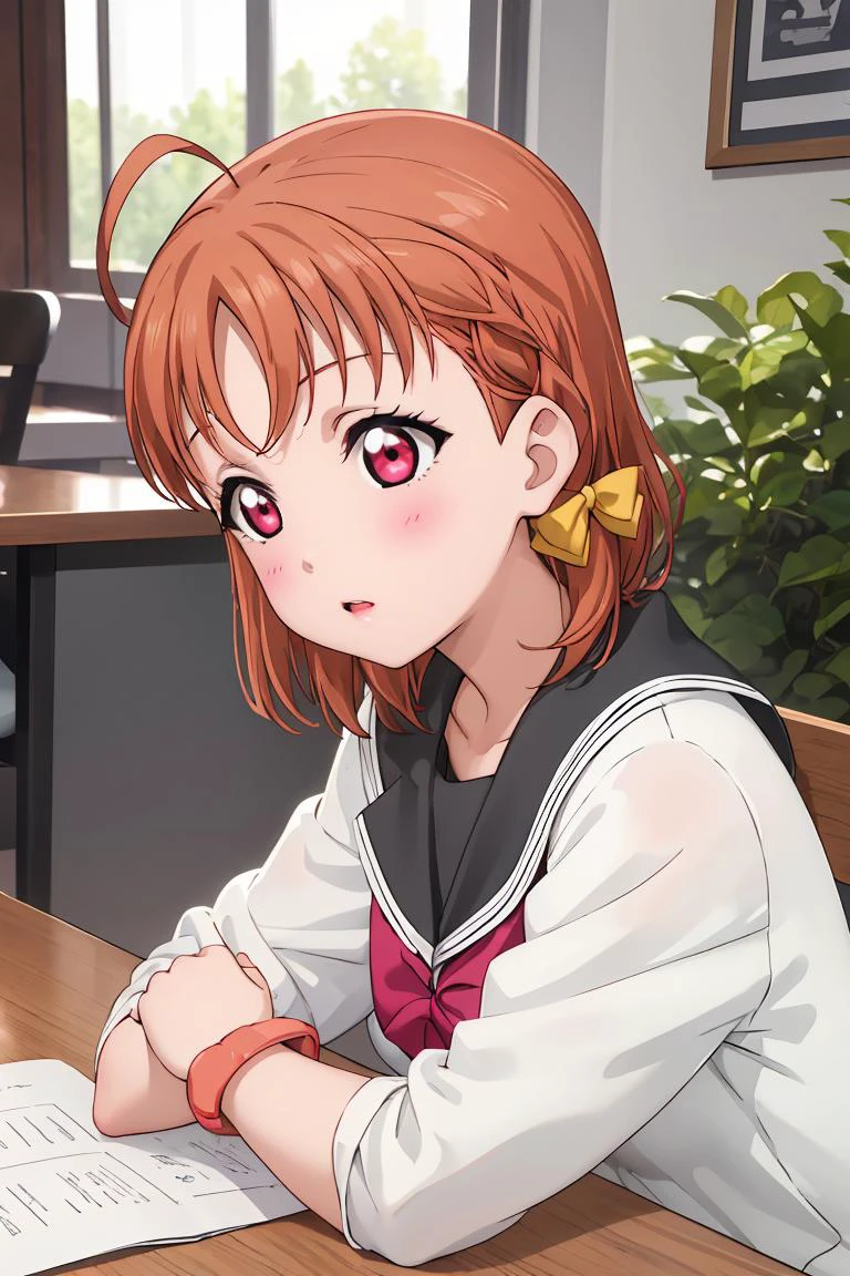 (masterpiece, best quality), 1girl, <lora:chika-lovelive:1> chika takami