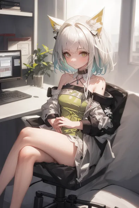 <lora:kal'tist111-000008:1>1girl,sitting, office, office chair,