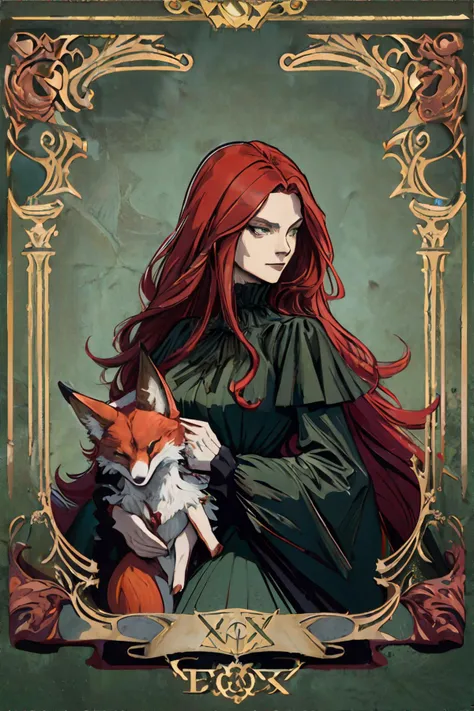 Fantasy World, A beautiful red-haired witch girl sits on the grass next to a large black cat in the forest in a clearing, With a cat, She is about 16 years old, profile picture, pet(big black cat), she wears medieval clothes, beautiful girl, very very realistic, high quality portrait, girl portrait, chill on the sunpoint
