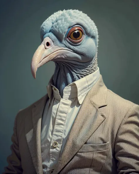 portrait of anthro male (pigeon:1), brown suit,  <lyco:GPTS3 animals_258424:1>, looking stupid, (stupid eyes:1.2), (bald:1.3)
interlaced, dramatic lighting, masterpiece, best quality, photorealistic, hyperrealistic