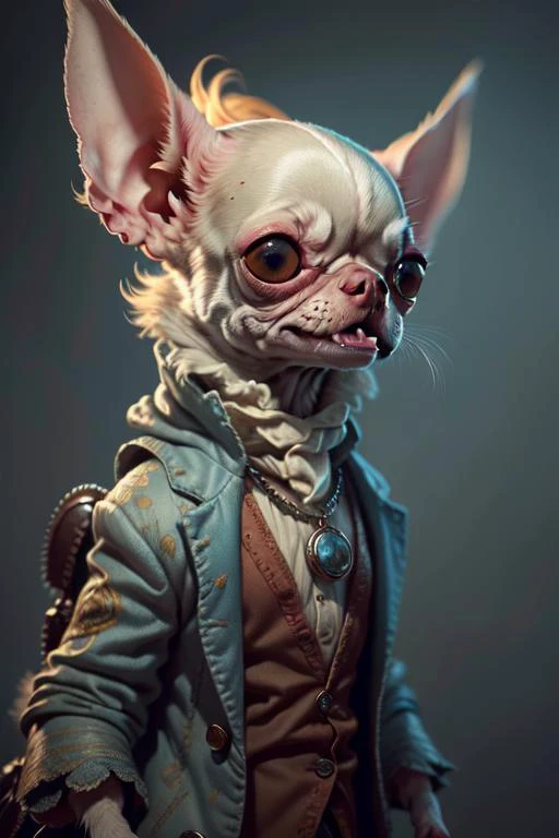 (((Chihuahua), detailed shabby clothing,detailed wool,4k wool with scratches, perfect composition, dynamic background, emphasis on open mouth, grin
,  rags of clothes <lyco:GPTS3 animals_258424:1.0>)), CGI, Realism, Denoise, De-Noise, Tone Mapping, Ambient Occlusion, VFX, FXAA, TXAA, RTX, SSAO, Shaders, Natural Lighting, high details, detailed and intricate, intricate details, high intricate details, absurd amount of details, ((high quality:1.2, masterpiece:1.2)), absurdres, high resolution, (8k resolution), 8k, 8kres, 8k res, super resolution, ultra hd, megapixel, ((upper body:1.2)), portrait, Close Up, , Deep Focus, Eye Level Shot