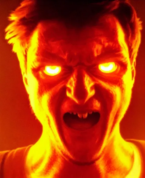 Daniel Larson, solo <lora:Daniel Larson:0.69> jrpg boss battle, glowing yellow eyes, hud