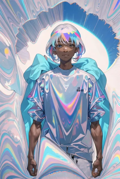 best quality,ultra high res,(old man :1),senior citizen,muscular,clear face,pastel holographic clothing, <lora:conceptHolographic_holographicClothing:0.7>,white background