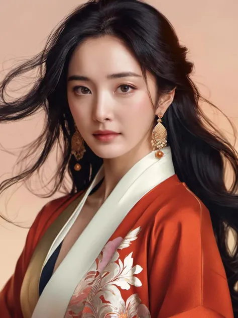 yangmi woman,fashion,high resolution,warm color palette, realistic beautiful, artstation, by WLOP and Sakamaku, by <lora:yangmi_XLL6e4_10:0.6>