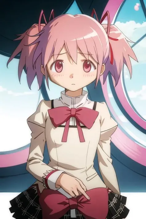 highest quality, masterpiece, High resolution, alone, {kaname_madoka_Magical Girl Magi Madokesu:1.15}, pink_hair, short_hair, Twin tails, short_Twin tails, pink_eye, ribbon, hair_ribbon, bow, blush, 1 Girl,,masterpiece, expensive quality, very_expensive_solve, big_file size, full color,(completely nude:1.2),pussy,niplles,