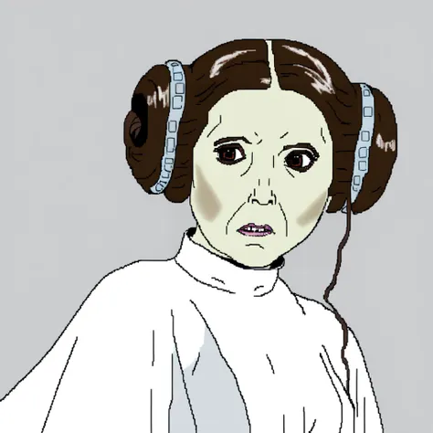 (Princess Leia, funny meme lol), (bad MSPaint portrait, MSPaint drawing)