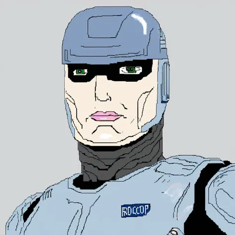 mspaint  portrait of  robocop <lora:SDXL_MSPaint_Portrait:1>