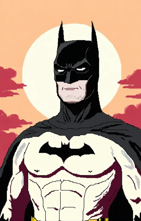 MSPaint portrait of the Batman <lora:SDXL_MSPaint_Portrait:1>, crimson sky yellow sun white clouds