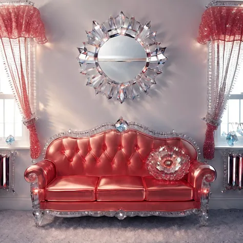 cs-cr1stal-18, antique poppy-red velvet couch in a Victorian living room