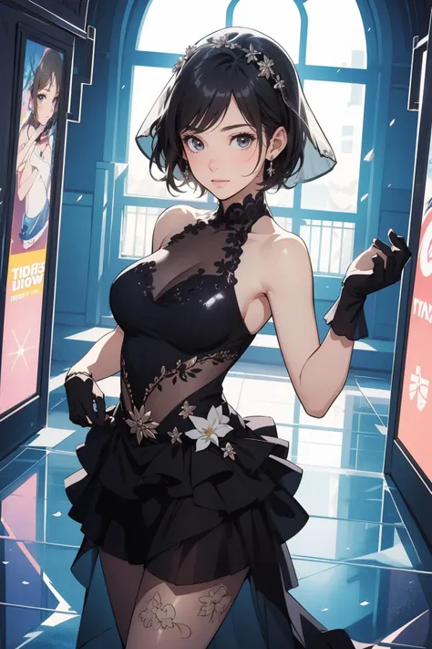 8k high quality detailed,highres,comic,anime,detailed image,
(an illustration of a teenage girl posing,magazine_sheet, (an illustration of girl,teenage girl)),(magazine_illustration),[multiple view manuscript],(fashion magazine),
((1girl,asian_female,hazel hair, very short hair, black eyes,skinny|thin,curvy, medium breasts):0.8),(Soft Smile),
(ice skating, spinning),detailed_face,realistic_skin_texture,
(, bridal,bare shoulders, flower,black bridal veil,black gloves),realistic clothing texture,<lora:BlackBridal:0.7>