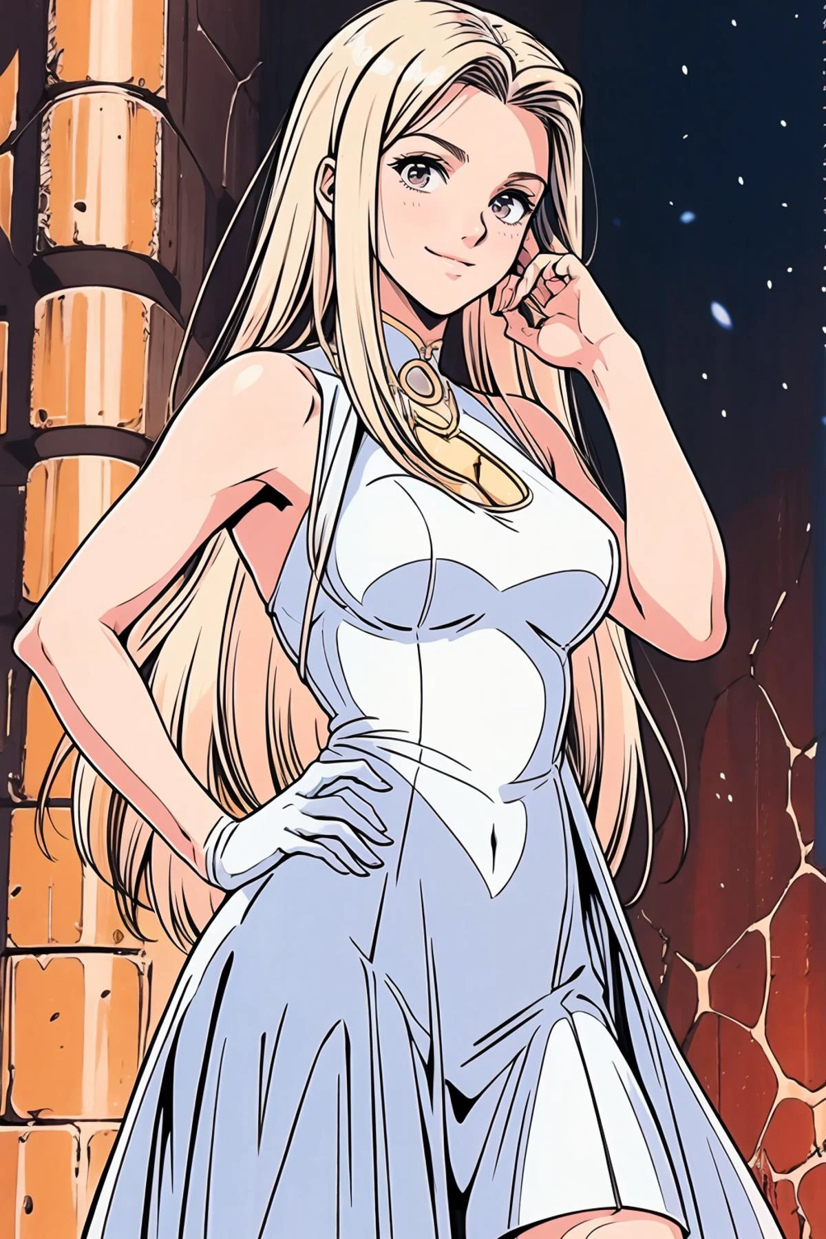 8k high quality detailed,highres,anime,comic,detailed image,
(an illustration of a age girl posing,an illustration of girl,teengirl,magazine_sheet),(magazine_illustration),(, 1980s_style),
((<lora:Irisviel_von_Einzbern_Combined:0.6>,Irisviel_von_Einzbern,1girl,(light_blonde hair,very long hair),medium breasts):0.9),Duchenne Smile,detailed_face,
((scorpion pose):0.8),
((<lora:BlueBridal:0.7>, bridal,flower, bare shoulders,blue gloves,blue bridal veil, rose):0.85),(,realistic clothing texture,realistic_skin_texture),<lora:1990s_Anime_Style:0.7>,<lora:more_details:0.2>