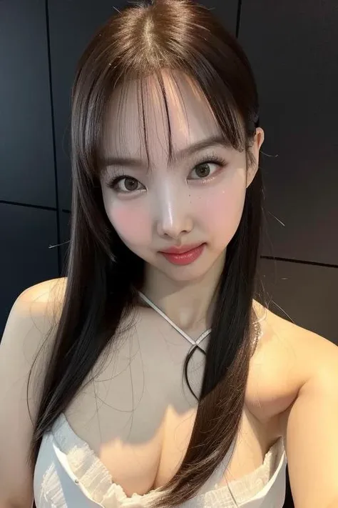 <lora:NayeonV1-10:1>,Nayeon,(RAW photo, best quality), (realistic),photo, best quality ,masterpiece, an extremely delicate and beautiful, extremely detailed, CG ,unity, 2k wallpaper, finely detail, masterpiece, best quality, huge filesize, ultra-detailed, highres, extremely detailed, ((1girl)), ((solo)), slim body, smile,porcelain skin, blonde hair, long hair, bangs, realistic, extremely detailed face, extremely detailed eyes,