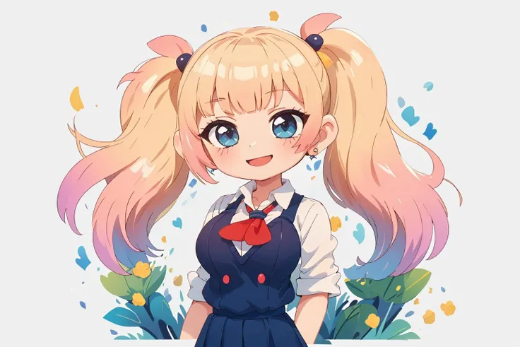 ((masterpiece)), (best quality), official art, extremely detailed CG, unity 8k wallpaper, ultra detailed,
colorful, yariko, 1girl, solo, long hair, smile, large breasts, twintails, jewelry, school uniform, earrings, (chibi:1.5),
<lora:artkoikoi_yariko:0.7>