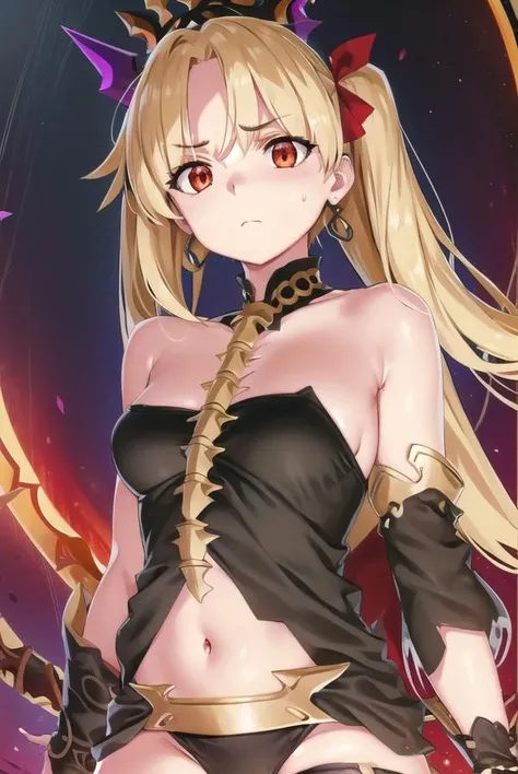 ereshkigal, <lora:ereshkigalyd-lora-nochekaiser:1>, 
ereshkigal yd, blonde hair, earrings, hair bow, hoop earrings, jewelry, long hair, (parted bangs:1.5), (red eyes:1.5), two side up,
anklet, asymmetrical legwear, asymmetrical sleeves, black legwear, black leotard, black nails, bow, crown, gold, gold trim, leotard, nail polish, purple bow, single sleeve, single thighhigh, skull, spine, thighhighs, uneven legwear, uneven sleeves, yellow footwear,
BREAK outdoors, city,
BREAK looking at viewer, (cowboy shot:1.5),
BREAK <lyco:GoodHands-beta2:1>, (masterpiece:1.2), best quality, high resolution, unity 8k wallpaper, (illustration:0.8), (beautiful detailed eyes:1.6), extremely detailed face, perfect lighting, extremely detailed CG, (perfect hands, perfect anatomy),