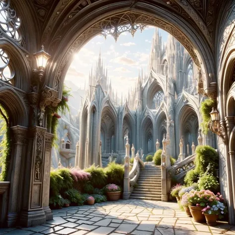 (masterpiece:1.2), (best quality,:1.2), 8k, HDR, ultra detailed, ((photorealistic)), perfect anatomy, professional light, cinematic lighting, fashion photography, ambient lighting, <lora:detail_slider_v4:2.5>, a fantasy highelf house in a magical and majestic elven city, white stone buildings, streets, vaulted bridges, highelf, <lora:HighElf-10:0.6>, in the style of Tolkien, Middle Earth, Rivendell, <lora:DonM3lv3nM4g1c-000005:0.76>, DonM3lv3nM4g1c, epiCPhoto