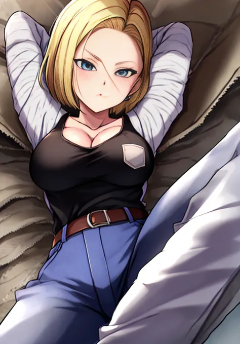 large_breasts, blue_eyes, short , blond hair , hairy pussy<lora:c18:1>