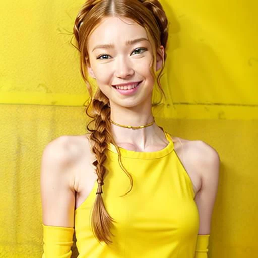 (((yellow walls))) DV_Simone_Vicious, natred hair, natred, freckles, pleading expression, weiwei, smile