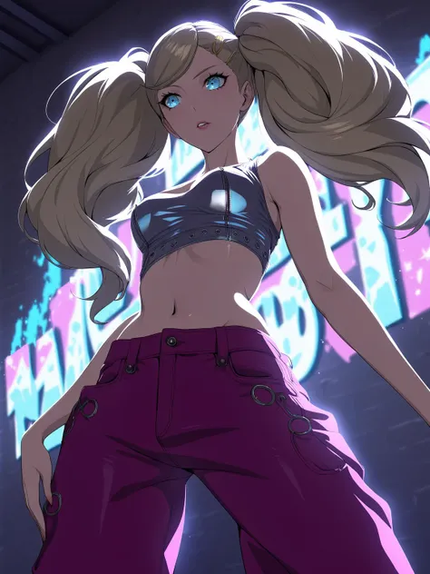 masterpiece, best quality, 1girl, nice hips, slut, slutty bimbo clothes, medium breasts, smile, blonde, slut, young girl, bratty girl, wide hips, pink crop top, shorts, midriff, hip sway, slutty dancing, (nightclub), neon lights, many male, surrounded by men, multiple men, pussy peek,