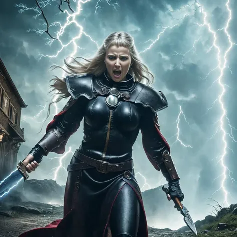 realistic analog photo,
woman, 80sdarkfantasysd15b <lora:Adepta Sororitas MK1 by CARAXES:0.75> adepta sororitas, pointing gun at camera, holding knife in hand,
<lora:locon_conceptlightning_v1_from_v1_64_32:1> lghtnngprsn, lightning, storm,
RAW, highres, 8k, uhd, High Dynamic Range, tonemapping, crisp details,