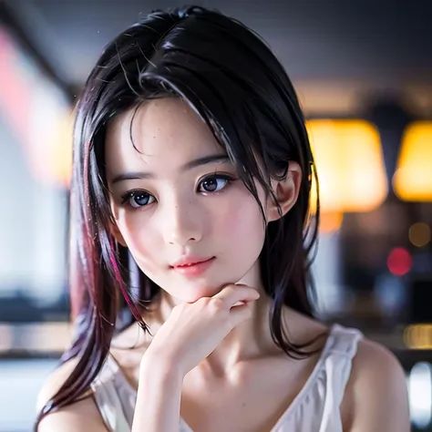 (8k, RAW photo, best quality, masterpiece:1.2), (realistic, photo-realistic:1.37), ultra-detailed,photon mapping, radiosity, physically-based rendering,cinematic lighting, 1girl, upper body,