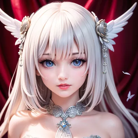 masterpiece, best quality , 1girl, high resolution, distinct image, (Face focus:1.4), (looking at viewer:1.15), porcelain skin, coiffed hair, striking features, vintage gowns, intricate beading and embroidery, long glovesm fur stole, dramatic winged eyeliner, fluttering eye lashes, bold vibrant red lips
