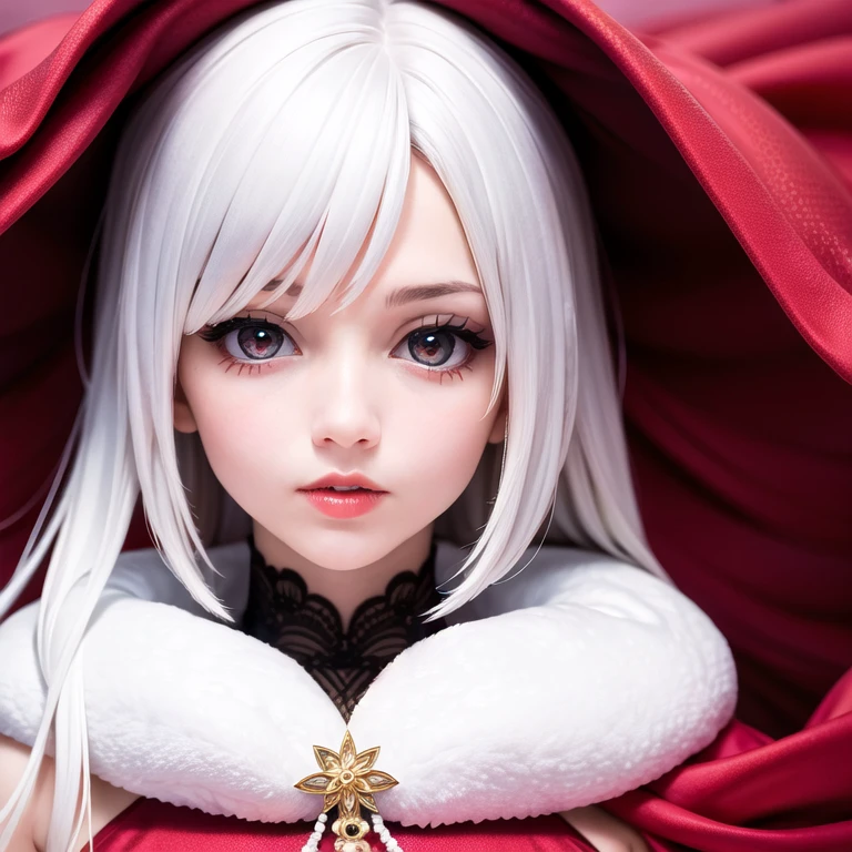 masterpiece, best quality , 1girl, high resolution, distinct image, (Face focus:1.4), (looking at viewer:1.15), porcelain skin, coiffed hair, striking features, vintage gowns, intricate beading and embroidery, long glovesm fur stole, dramatic winged eyeliner, fluttering eye lashes, bold vibrant red lips