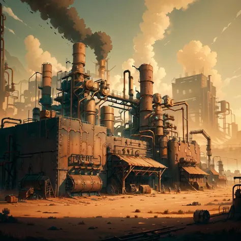 <lora:CattlePunkAI:.8> CattlePunkAI 
factory 
, detailed, intricate,