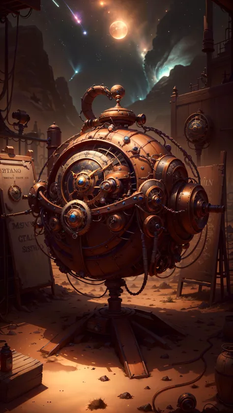 <lora:CattlePunkAI:.8> cattlepunkai astrolabe, messy environment, hyper detailed