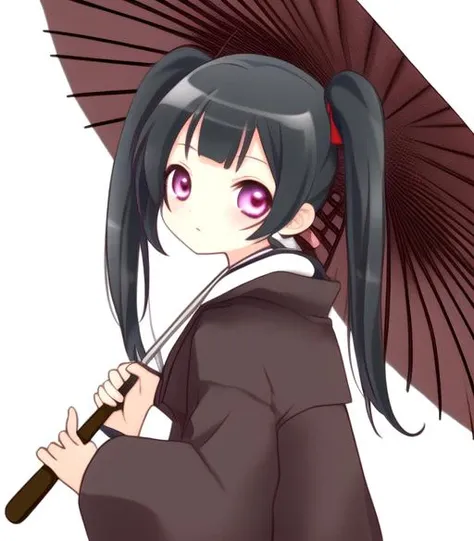 koge donbo, solo, umbrella, twintails <lora:kogedonbo:1>