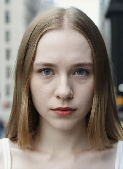 photo of sks woman, pale skin, working class in new york city, upper body, detailed skin, 20 megapixel, canon eos r3, detailed skin, detailed, detailed face, <lora:lora_maja_v1_from_v1_160:1>