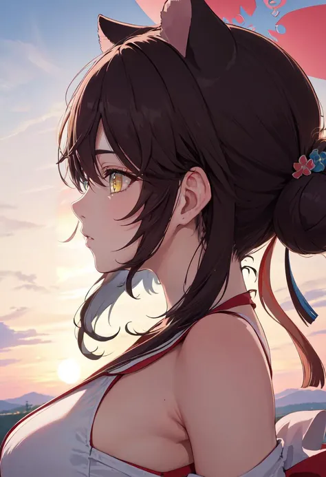 (safe:1.10), best quality, masterpiece, highres, solo, (kaede_bluearchive:1.10), profile, from side, upper body, 12 <lora:kaede_bluearchive:0.80>