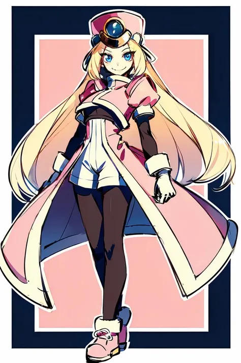 ultra detailed, masterpiece, best quality,
solo,
cowboy shot,
soft smile, light smile,
<lora:HerrscherAGGA2023_Prairie_V1:0.7> Prairie_MM, blue eyes, blonde hair, low-tied_long_hair, sidelocks, shako cap, long_coat, puffy sleeves, pink cropped jacket, framed_breasts, white gloves, bodystocking, Body suit, skin_tight, black_legwear, pink footwear,
<lora:au_d_elete_offset:1> au \(d elete\),