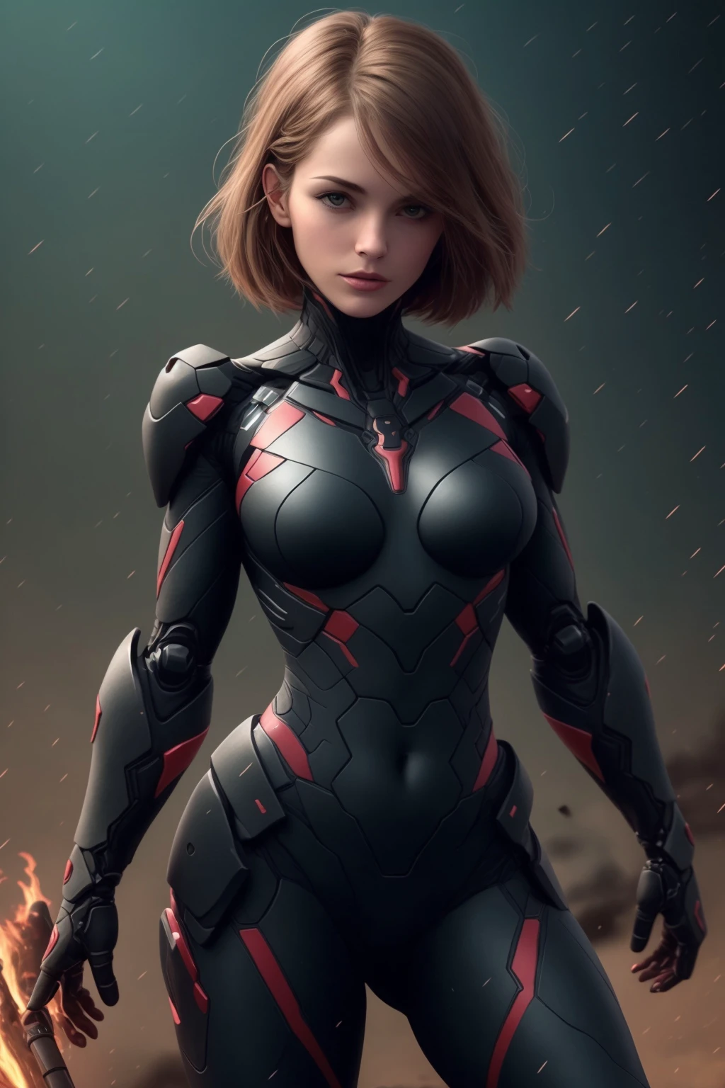 female, ninja, cyborg, 1girl, <lora:armor_ninja:0.8>