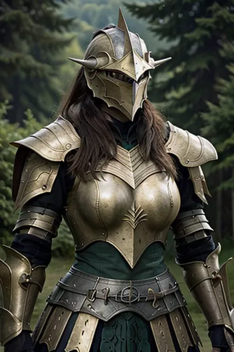 <lora:HXarmour_011b:0.6>,hxarmour,1girl,(dark green armour:1.3),moutain,